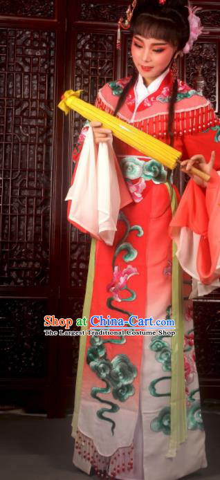 Traditional Chinese Peking Opera Imperial Consort Costumes Ancient Peri Red Dress for Adults