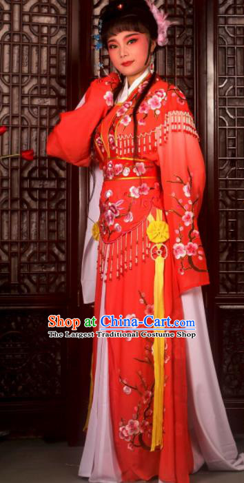 Traditional Chinese Peking Opera Imperial Consort Costumes Ancient Palace Lady Red Dress for Adults