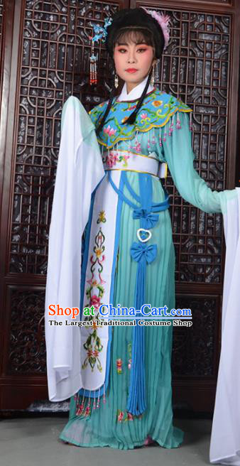 Traditional Chinese Peking Opera Peri Costumes Ancient Princess Blue Dress for Adults