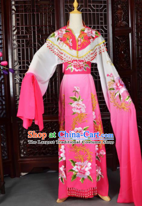 Traditional Chinese Peking Opera Palace Lady Costumes Ancient Imperial Consort Rosy Dress for Adults