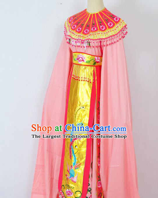 Chinese Ancient Palace Princess Embroidered Pink Dress Traditional Peking Opera Actress Costumes for Adults