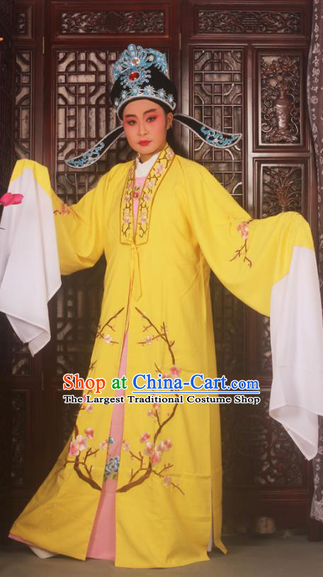 Top Grade Chinese Beijing Opera Costumes Peking Opera Niche Embroidered Yellow Robe for Adults