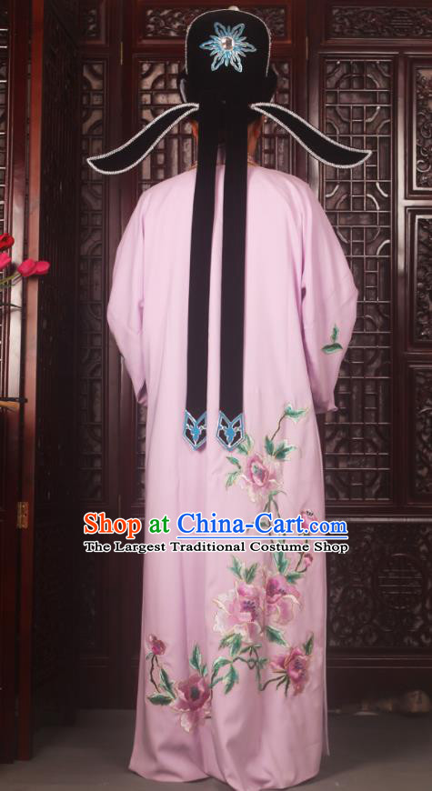 Top Grade Chinese Beijing Opera Scholar Costumes Peking Opera Niche Embroidered Lilac Clothing for Adults