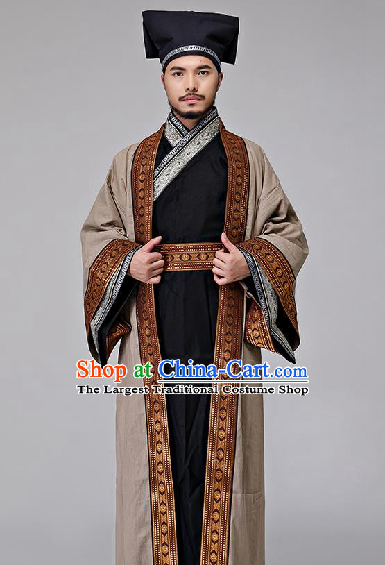 Traditional Chinese Song Dynasty Merchant Costumes Ancient Drama Swordsman Clothing for Men