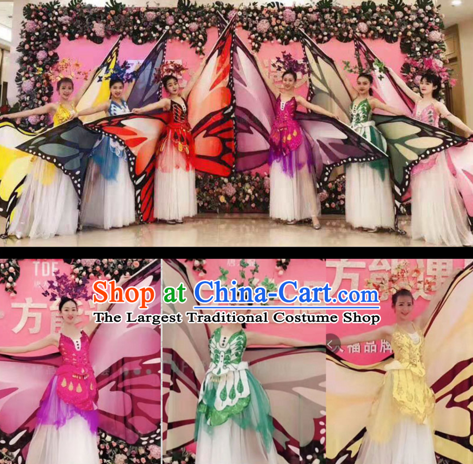 Beautiful Butterfly Dance Costumes Giant Wings Dancing Costume Wings
