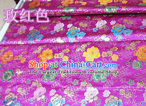 Traditional Chinese Royal Roses Pattern Rosy Brocade Tang Suit Fabric Silk Fabric Asian Material