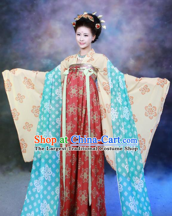 Chinese Traditional Ancient Palace Lady Historical Hanfu Dress Tang Dynasty Imperial Consort Costumes for Women