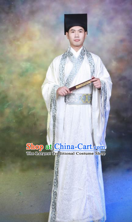 Chinese Traditional Han Dynasty Scholar Hanfu Clothing Ancient Landlord Costumes for Men