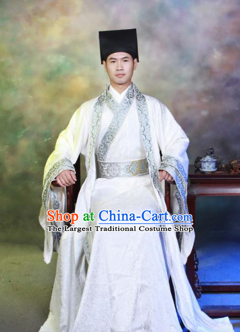 Chinese Traditional Han Dynasty Scholar Hanfu Clothing Ancient Landlord Costumes for Men