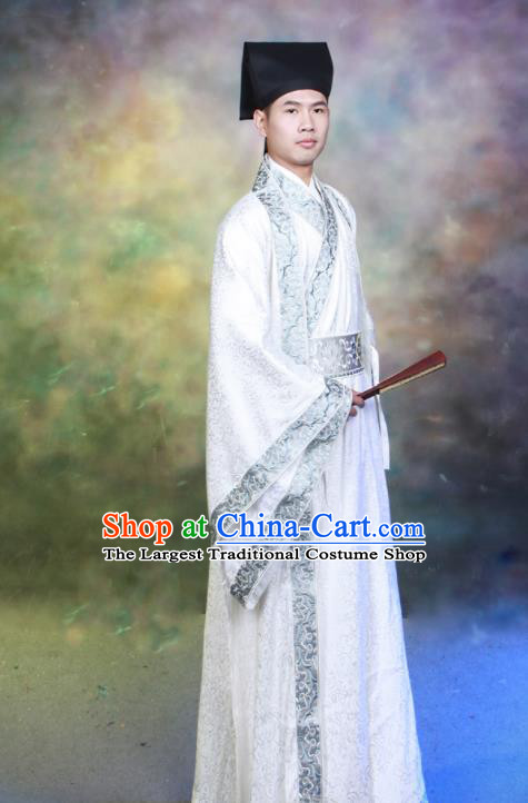 Chinese Traditional Han Dynasty Scholar Hanfu Clothing Ancient Landlord Costumes for Men