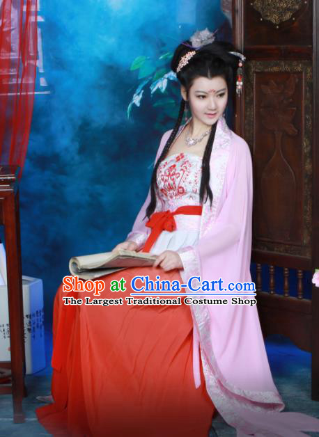 Chinese Tang Dynasty Princess Hanfu Dress Ancient Peri Historical Costumes for Women