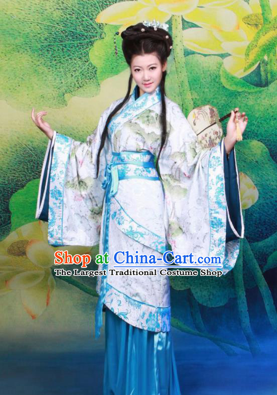 Chinese Ancient Palace Musician Hanfu Dress Han Dynasty Imperial Consort Historical Costumes for Women