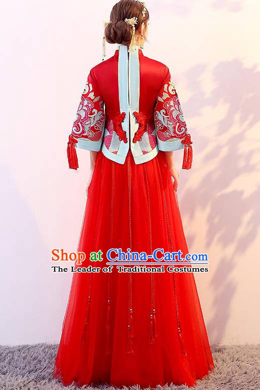 Traditional Chinese Wedding Costumes Traditional Xiuhe Suits Ancient Chinese bridal Full Dress