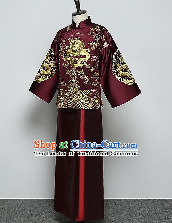 Traditional Chinese Wedding Costumes Traditional Xiuhe Suits Ancient Chinese bridal Full Dress