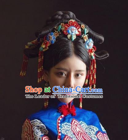 Chinese Handmade Classical Hairpins Cloisonne Hair Accessories Ancient Bride Headwear for Women