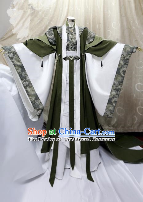 Ancient China Cosplay Han Dynasty Swordsman Costumes Traditional Royal Highness Clothing for Men