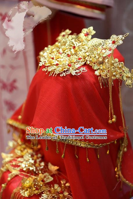 China Ancient Tang Dynasty Cosplay Princess Wedding Hair Accessories Bride Headwear Hairpins