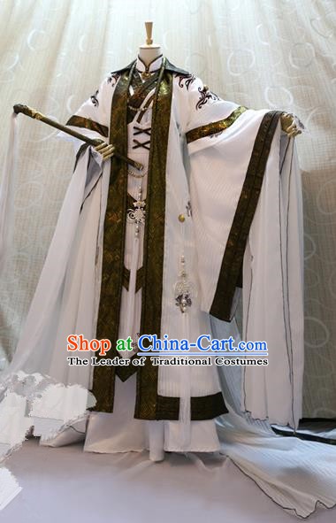 Ancient China Cosplay Han Dynasty Swordsman Costumes Nobility Childe Clothing for Men
