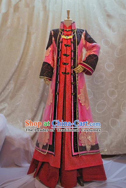 Ancient Traditional China Cosplay Qing Dynasty Imperial Concubine Costumes Complete Set for Women