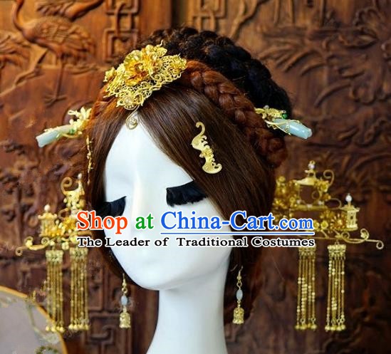 Chinese Handmade Classical Hair Accessories Hair Clip Ancient Phoenix Coronet Hairpins Complete Set for Women