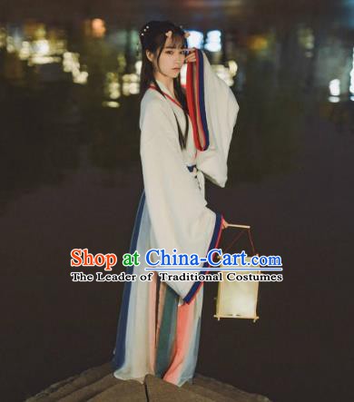 Ancient China Jin Dynasty Palace Lady Embroidered Costume for Women