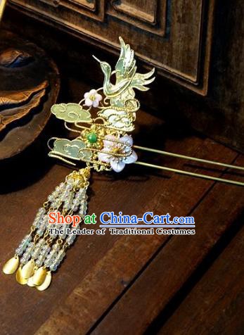 Chinese Handmade Classical Hair Accessories Tassel Step Shake Ancient Bride Hairpins for Women