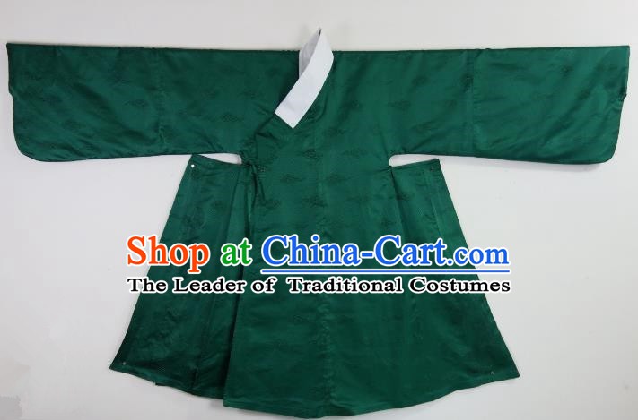 Ancient China Ming Dynasty Taoist Priest Costumes Hanfu Green Robe for Men