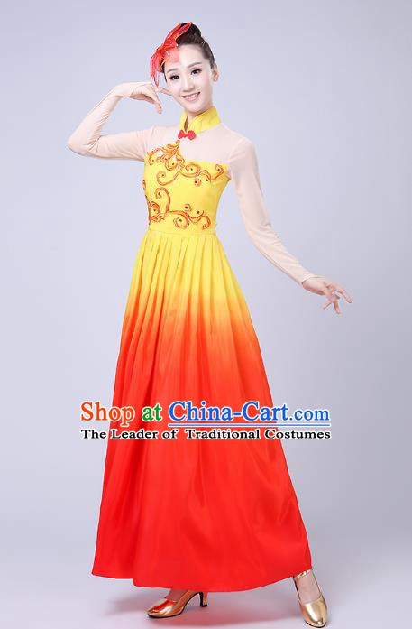 Traditional Chinese Yangge Fan Dancing Costume Classical Dance Modern Dance Dress Clothing