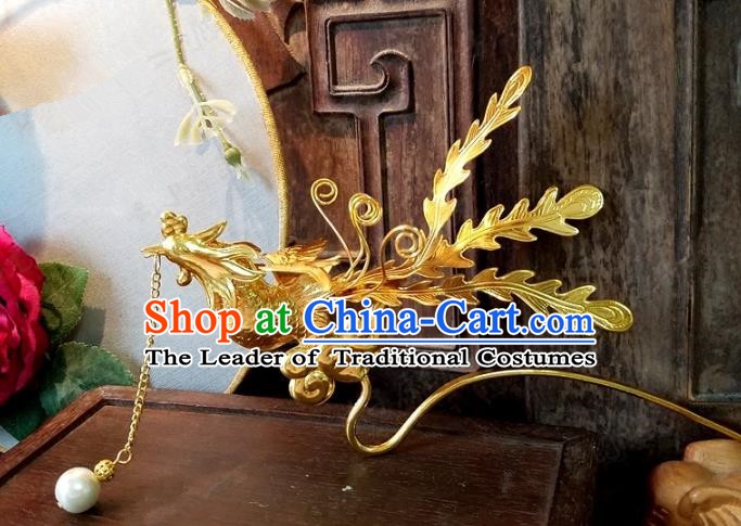 Chinese Handmade Classical Hairpins Ancient Hanfu Phoenix Hair Clip Hair Accessories for Women
