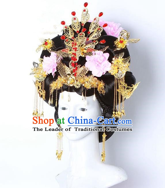 Chinese Ancient Style Wedding Costume Hair Accessories Cosplay Clothing and Hairpins Headwear for Women