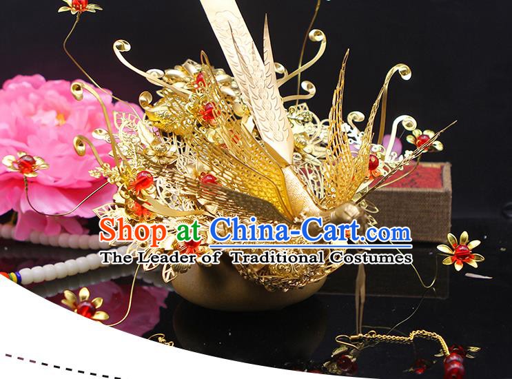 Handmade Chinese Ancient Palace Lady Hair Accessories Hanfu Phoenix Coronet for Women