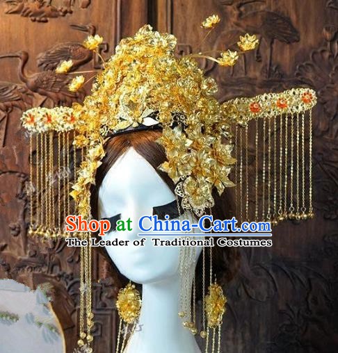 Chinese Handmade Classical Hair Accessories Ancient Hanfu Hairpins Queen Phoenix Coronet for Women