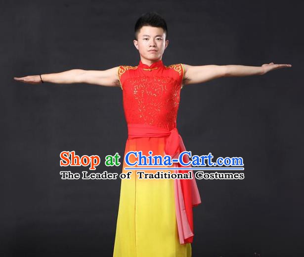 Traditional Chinese Yangge Fan Dancing Costume Classical Dance Modern Dance Dress Clothing Headwear