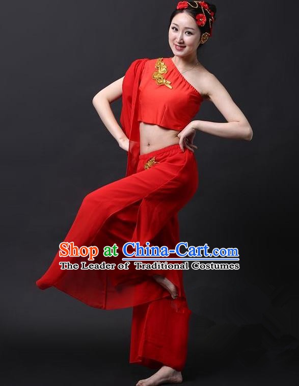 Traditional Chinese Yangge Fan Dancing Costume Classical Dance Modern Dance Dress Clothing Headwear