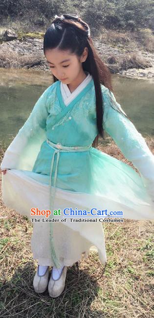 China Ancient Ming Dynasty Princess Fairy Hanfu Embroidered Costume for Kids