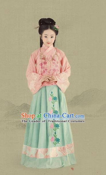 China Ancient Ming Dynasty Nobility Lady Costume Princess Hanfu Clothing for Kids