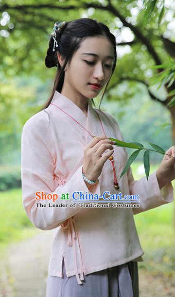 Traditional Ancient Chinese Young Women Cheongsam Dress Tangsuit Stand Collar Blouse Dress Tang Suit Clothing