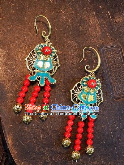 Asian Chinese Traditional Handmade Earrings Jewelry Accessories Palace Lady Eardrop for Women