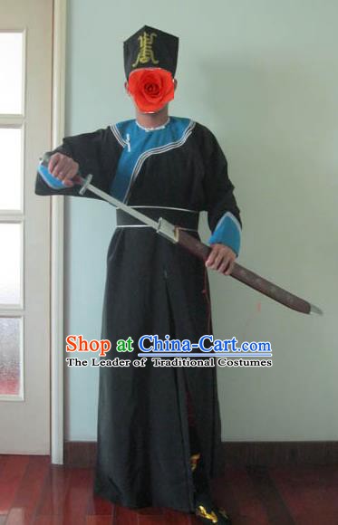 Traditional Chinese Stage Performance Costume Ancient Imperial Bodyguard Hanfu Clothing for Men