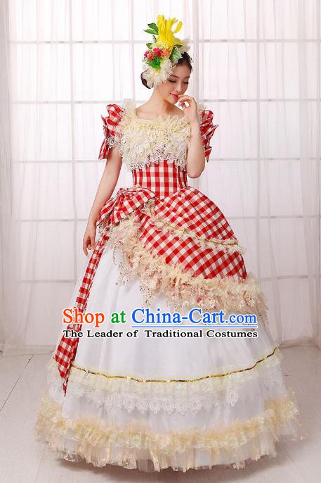 Traditional European Court Noblewoman Renaissance Costume Dance Ball Princess Bubble Dress for Women