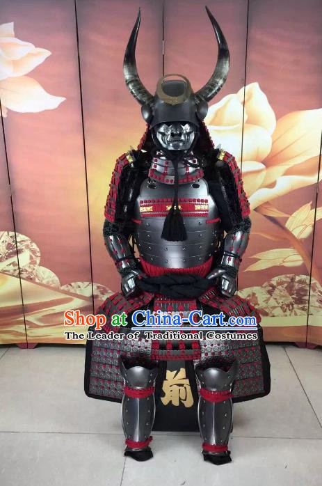 Traditional Chinese Stage Performance Costume Ancient Warrior Helmet and Armour
