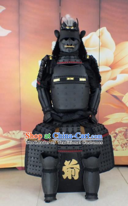Traditional Chinese Stage Performance Costume Ancient Warrior Clothing Helmet and Armour for Men