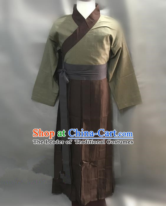 Traditional Chinese Stage Performance Costume Ancient Song Dynasty Husbandman Swordsman Clothing for Men