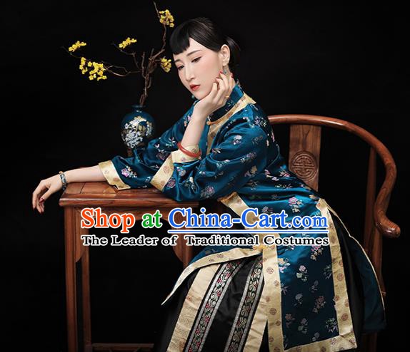 Traditional Chinese Republic of China Costume Ancient Young Mistress Embroidered Xiuhe Suit for Women