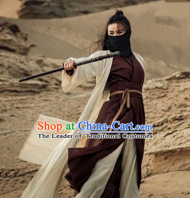Traditional Chinese Ming Dynasty Female Knight-errant Costume Ancient Swordswoman Clothing for Women