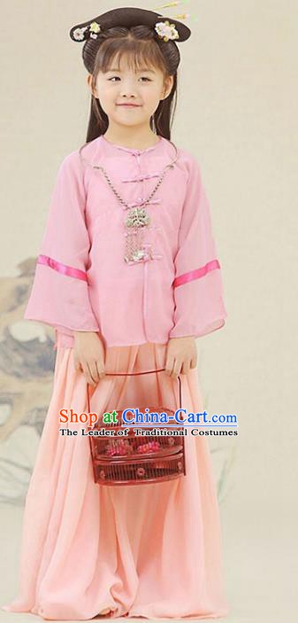 Traditional Chinese Ming Dynasty Nobility Lady Costume Ancient Princess Clothing for Kids
