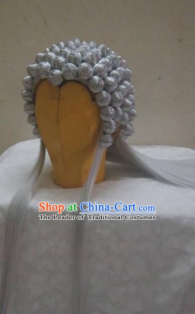 Traditional China Ancient Cosplay Swordsman Wig Chignon for Men