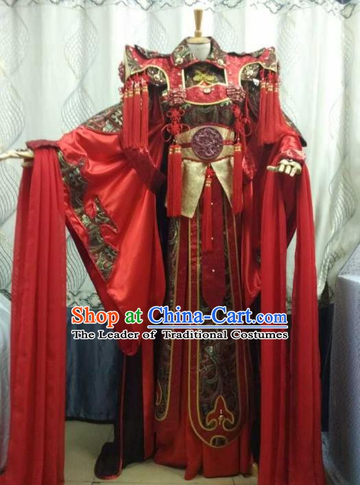 China Ancient Cosplay Swordswoman Costume Fancy Dress Traditional Halloween Princess Hanfu Clothing for Women
