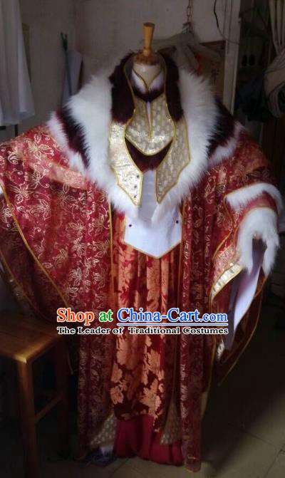 China Ancient Cosplay Emperor Swordsman Costume Knight Fancy Dress Hanfu Clothing for Men