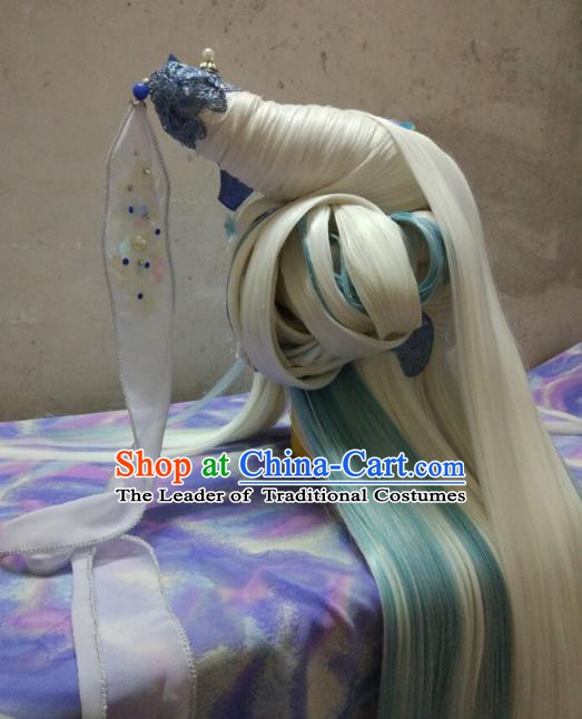 Ancient Chinese Costume hanfu Chinese Wedding Dress traditional china Cosplay Swordsman Wig Clothing Headwear